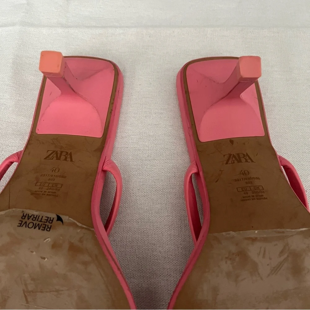 LEATHER STRAP HEEL SANDALS Size 40 - Picture 13 of 14